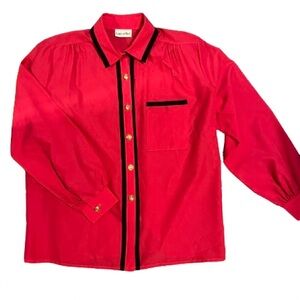 Vintage Laura Mae fuchsia pink blouse.